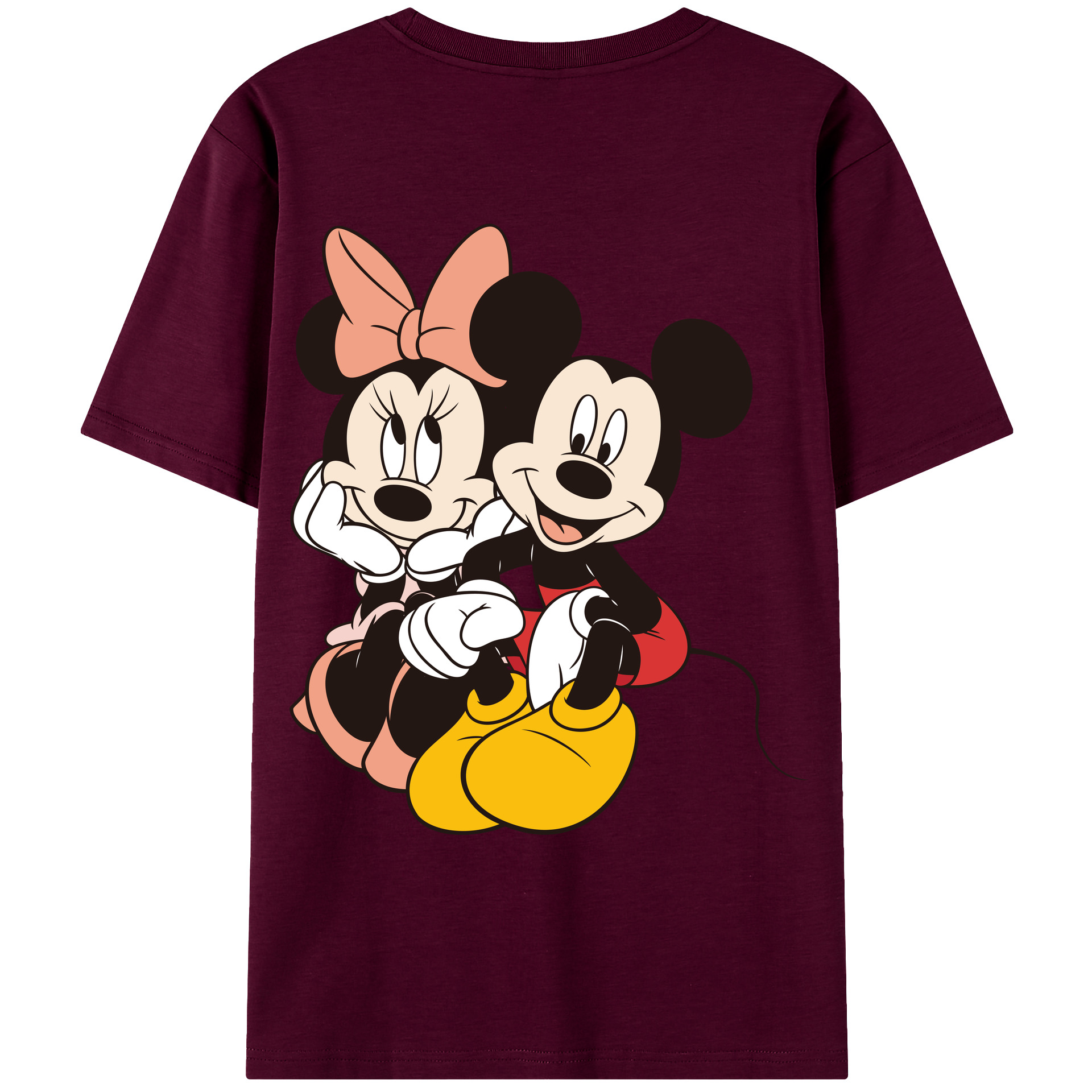 （画像用） ミッキーマウス Mickey Mouse レディース半袖Tシャツ(バックプリント)